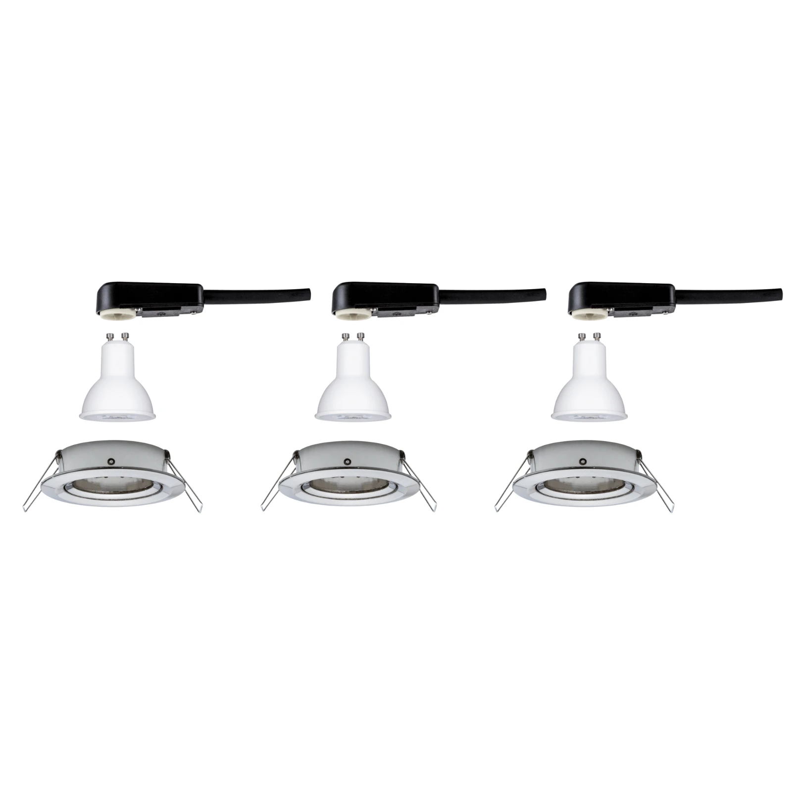 Paulmann LED-inbouwspot Nova 6,5W GU10 staal O84mm - 3-spots