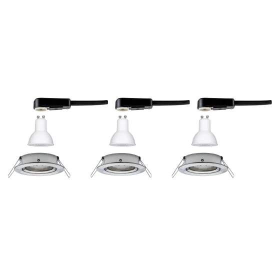 Paulmann LED-inbouwspot Nova 6,5W GU10 staal O84mm - 3-spots
