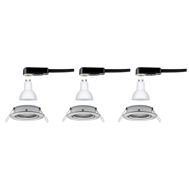 Paulmann LED-inbouwspot Nova 6,5W GU10 staal O84mm - 3-spots