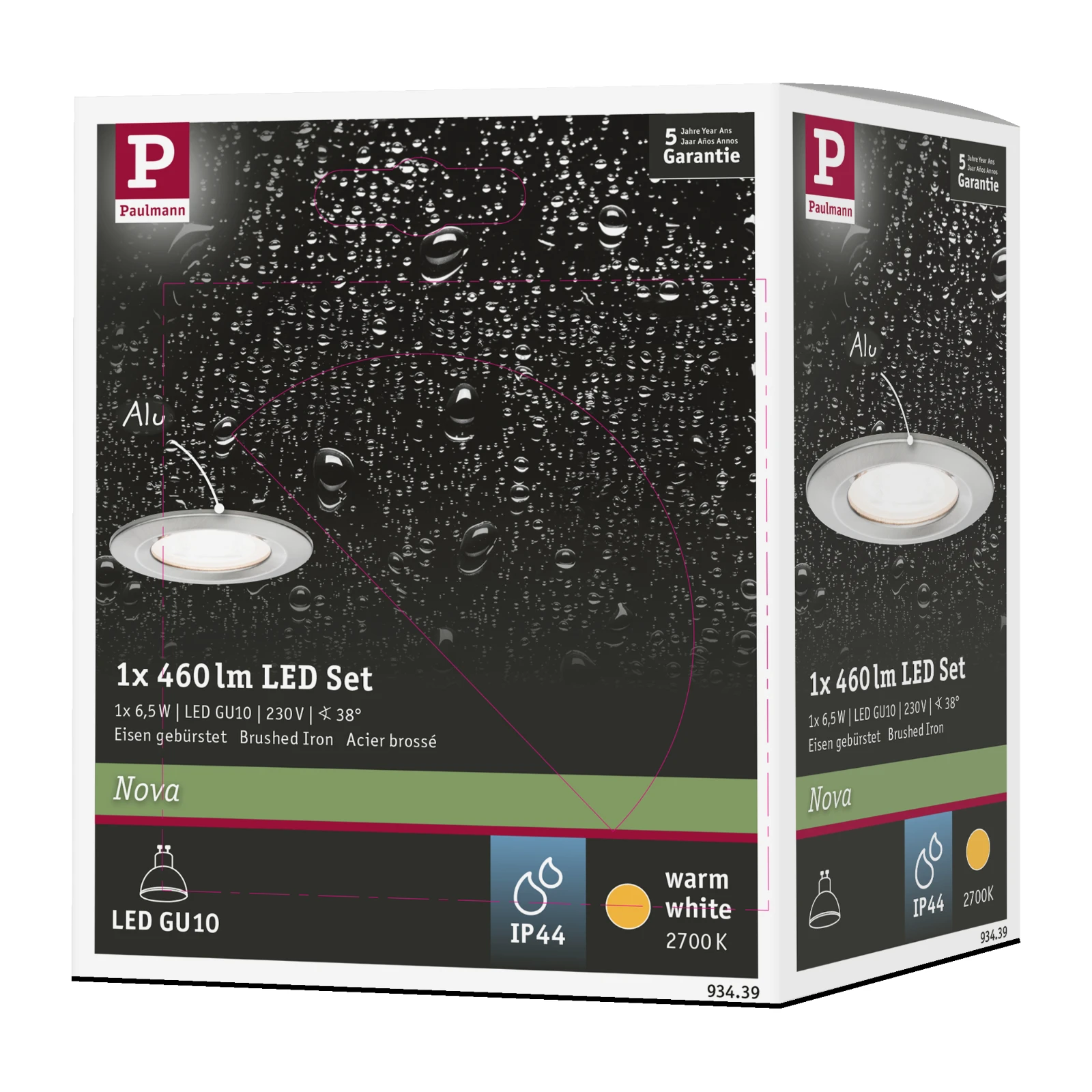 Paulmann LED-inbouwspot Nova 6,5W GU10 staal O78mm - 1-spot