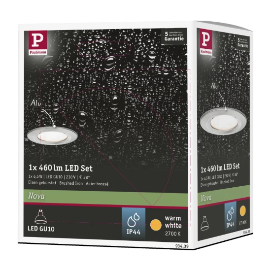 Paulmann LED-inbouwspot Nova 6,5W GU10 staal O78mm - 1-spot