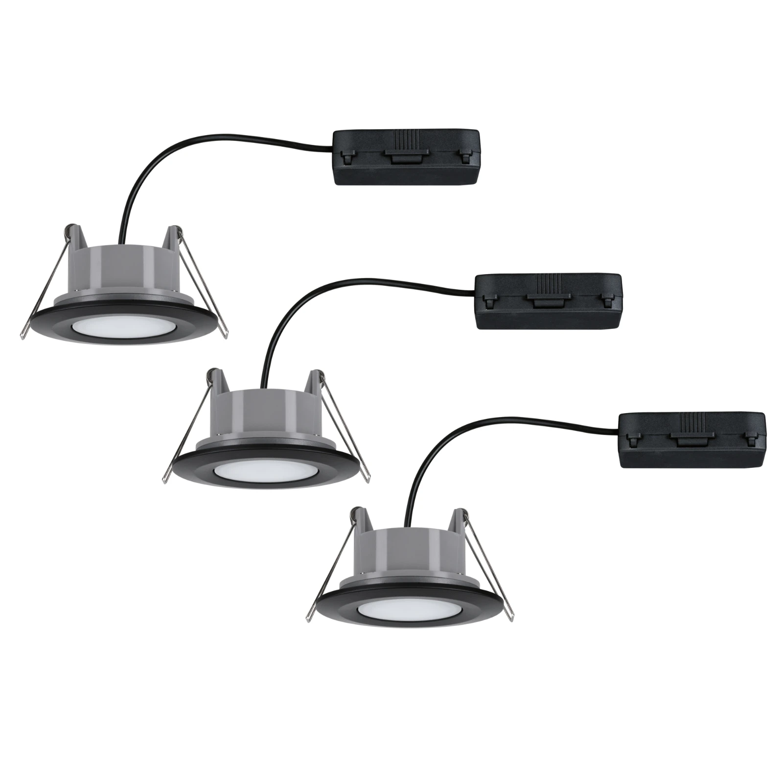 Paulmann LED-inbouwlamp Calla Basisset IP65 zwenkbaar - 3 stuks