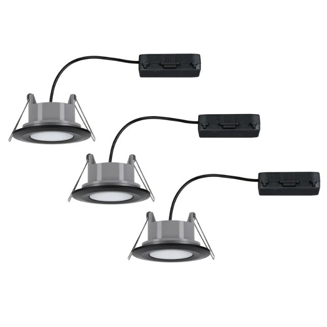 Paulmann LED-inbouwlamp Calla Basisset IP65 zwenkbaar - 3 stuks