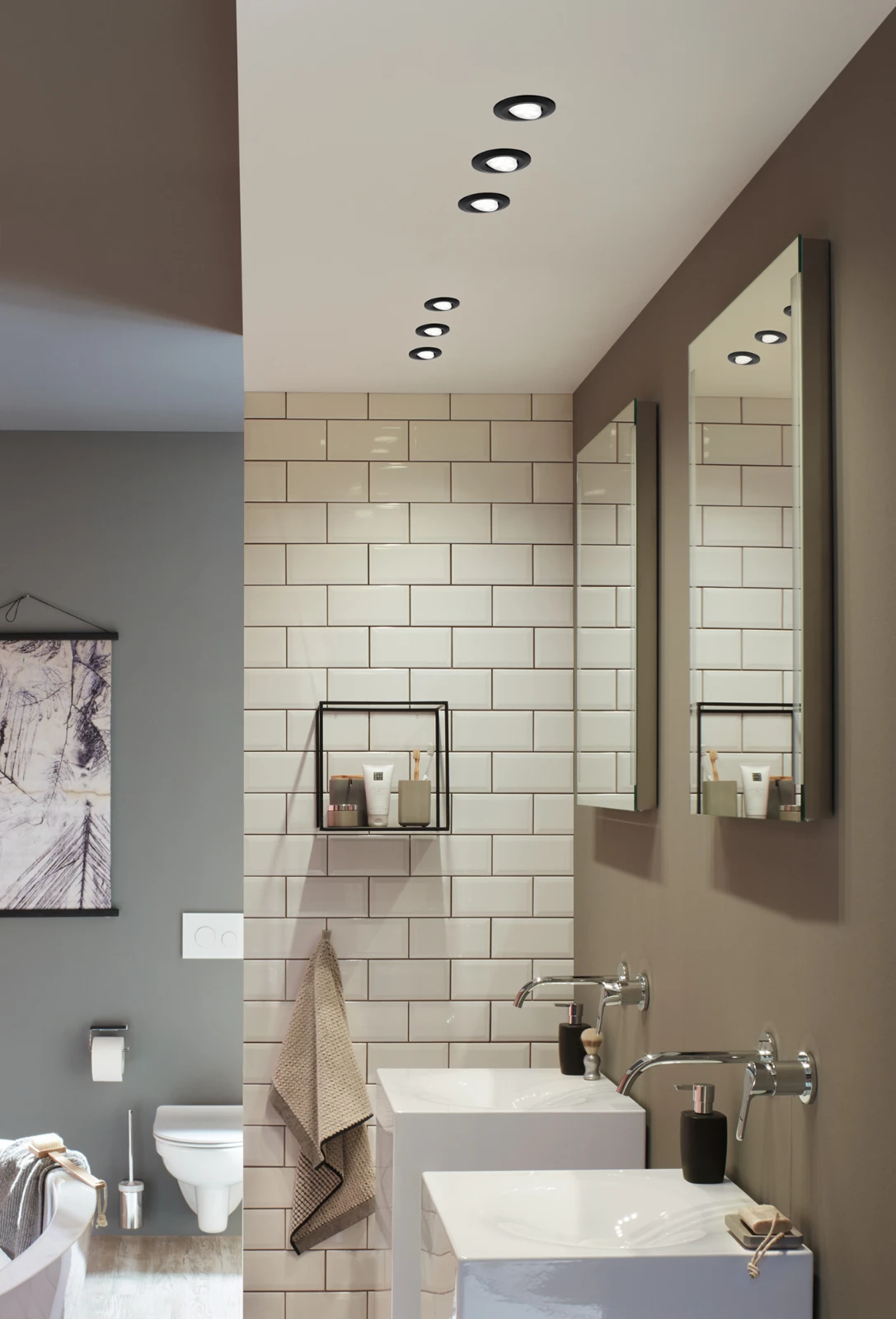 Paulmann LED-inbouwlamp Calla Basisset IP65 zwenkbaar - 3 stuks