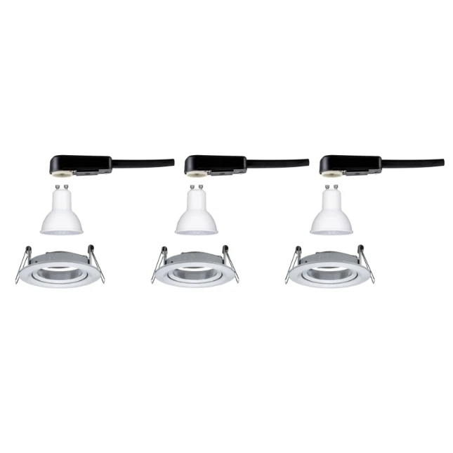 Paulmann LED-inbouwpsot Nova 6,5W GU10 O51mm aluminium - 3-spots