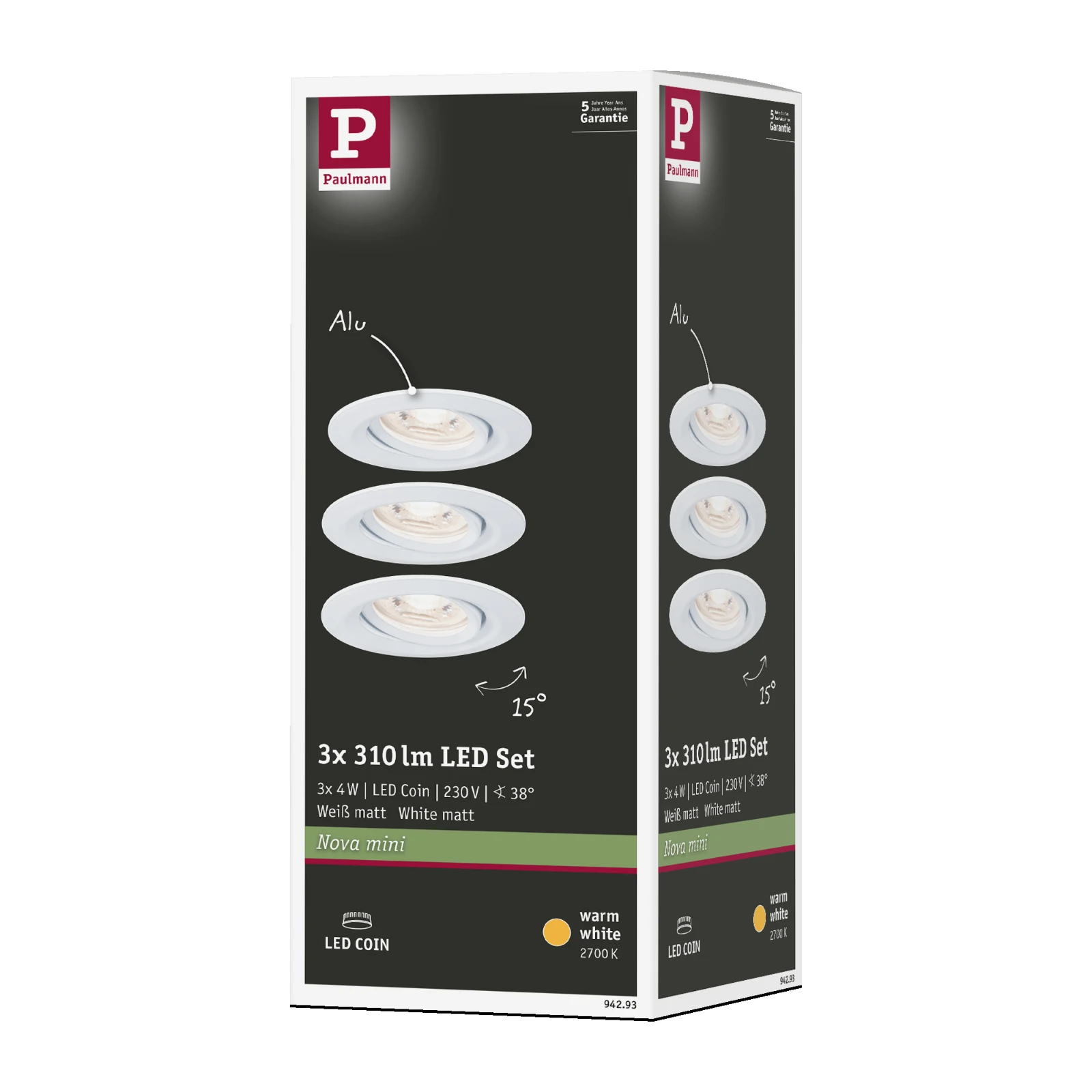 Paulmann LED-inbouwspot Nova mini O66 mm - 3-spots