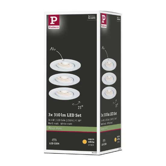 Paulmann LED-inbouwspot Nova mini O66 mm - 3-spots