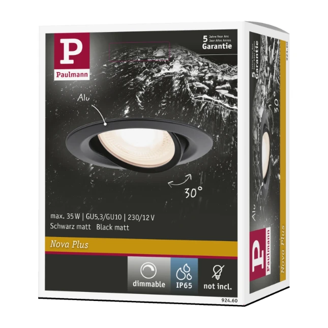 Paulmann LED-inbouwspot Nova Plus 35W zwart O93mm 1-spot