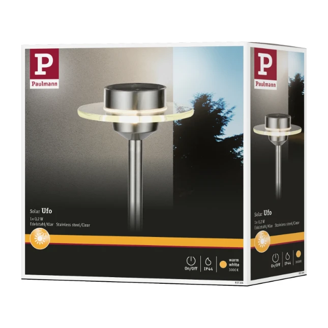 Paulmann Outdoor LED-tuinspies Ufo IP44 0,2W 3000K edelstaal