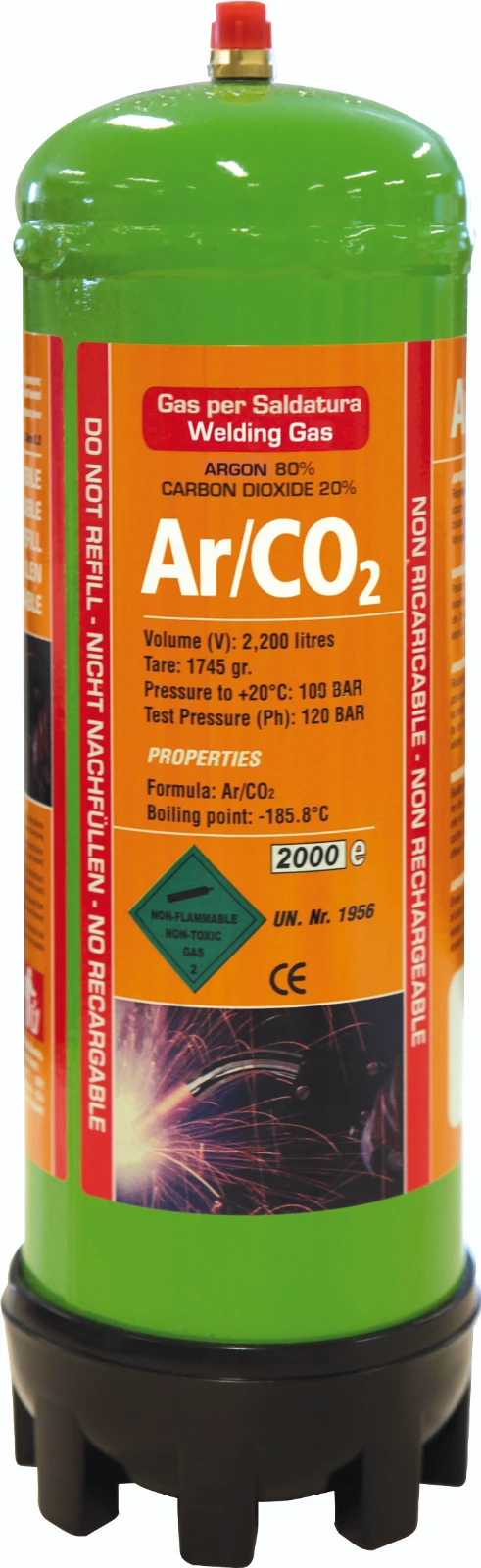 GYS Wegwerp Gasfles Argon/CO2 2,2L
