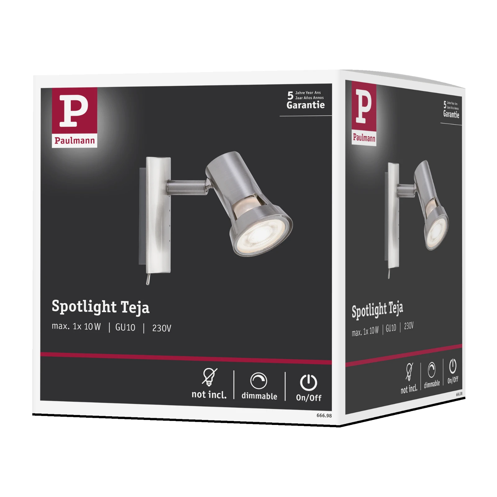 Paulmann Spotlight Teja 10W GU10 nikkel - 1-spot