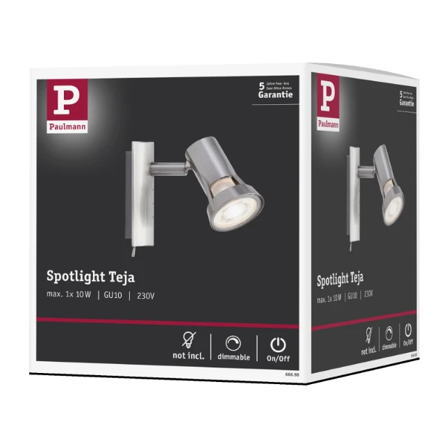 Paulmann Spotlight Teja 10W GU10 nikkel - 1-spot