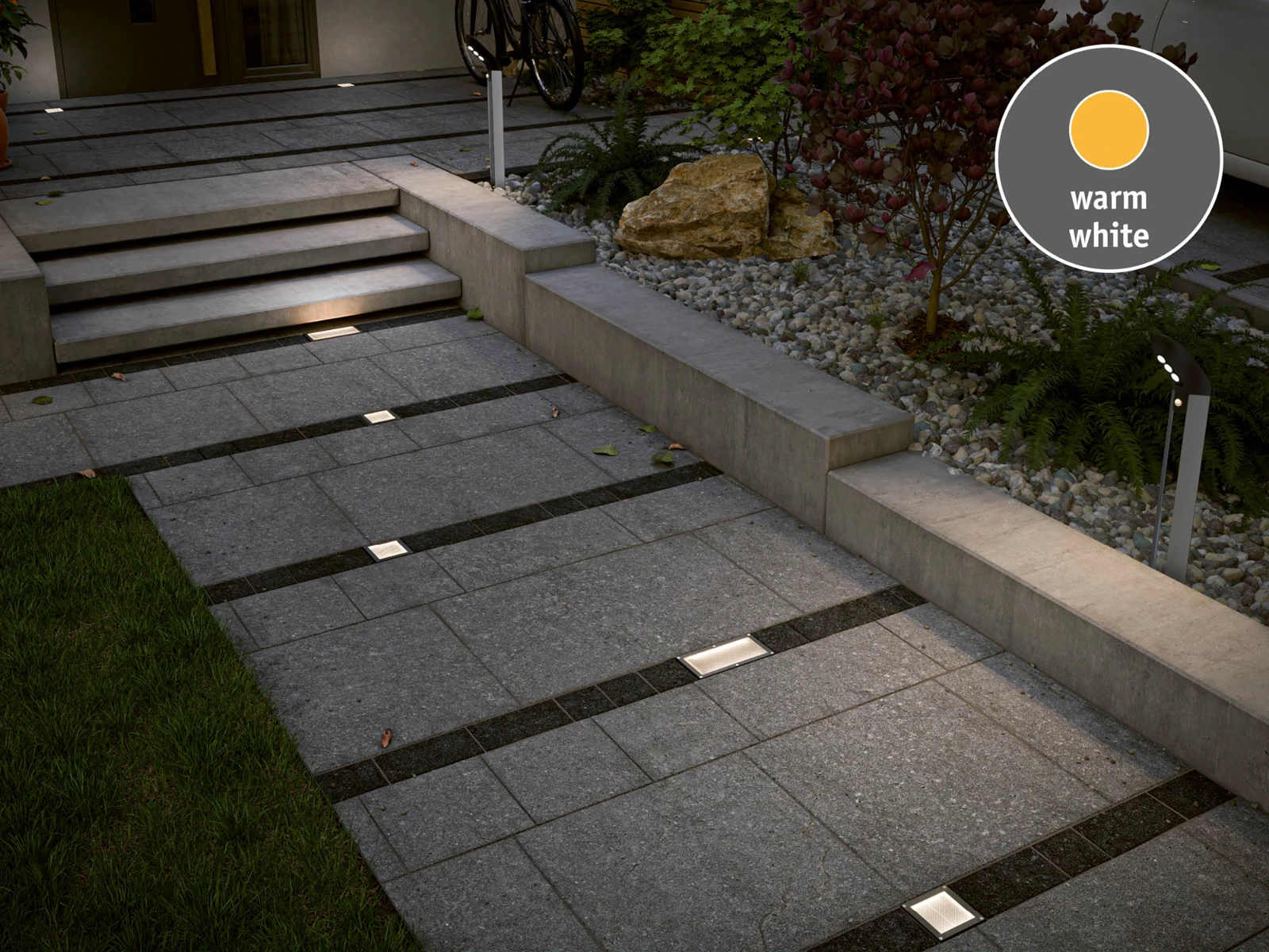 Paulmann Outdoor LED-grondspot Cube 100x100mm IP67 0,24W 2700K