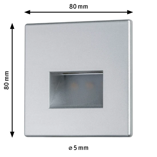 Paulmann LED-wandinbouwlamp Edge Quadro 1,1W chroom