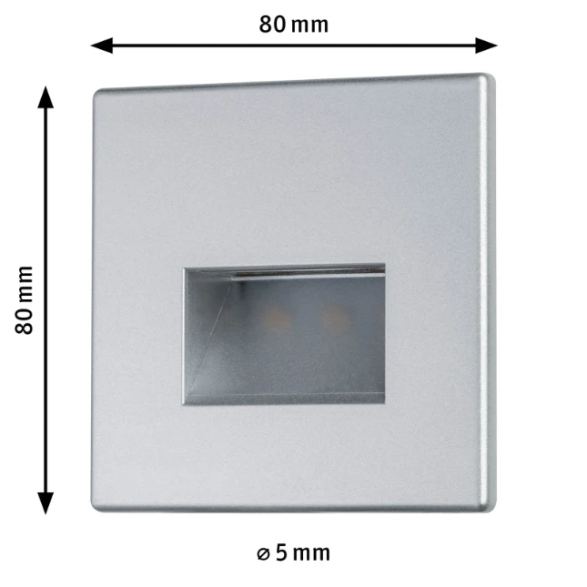 Paulmann LED-wandinbouwlamp Edge Quadro 1,1W chroom