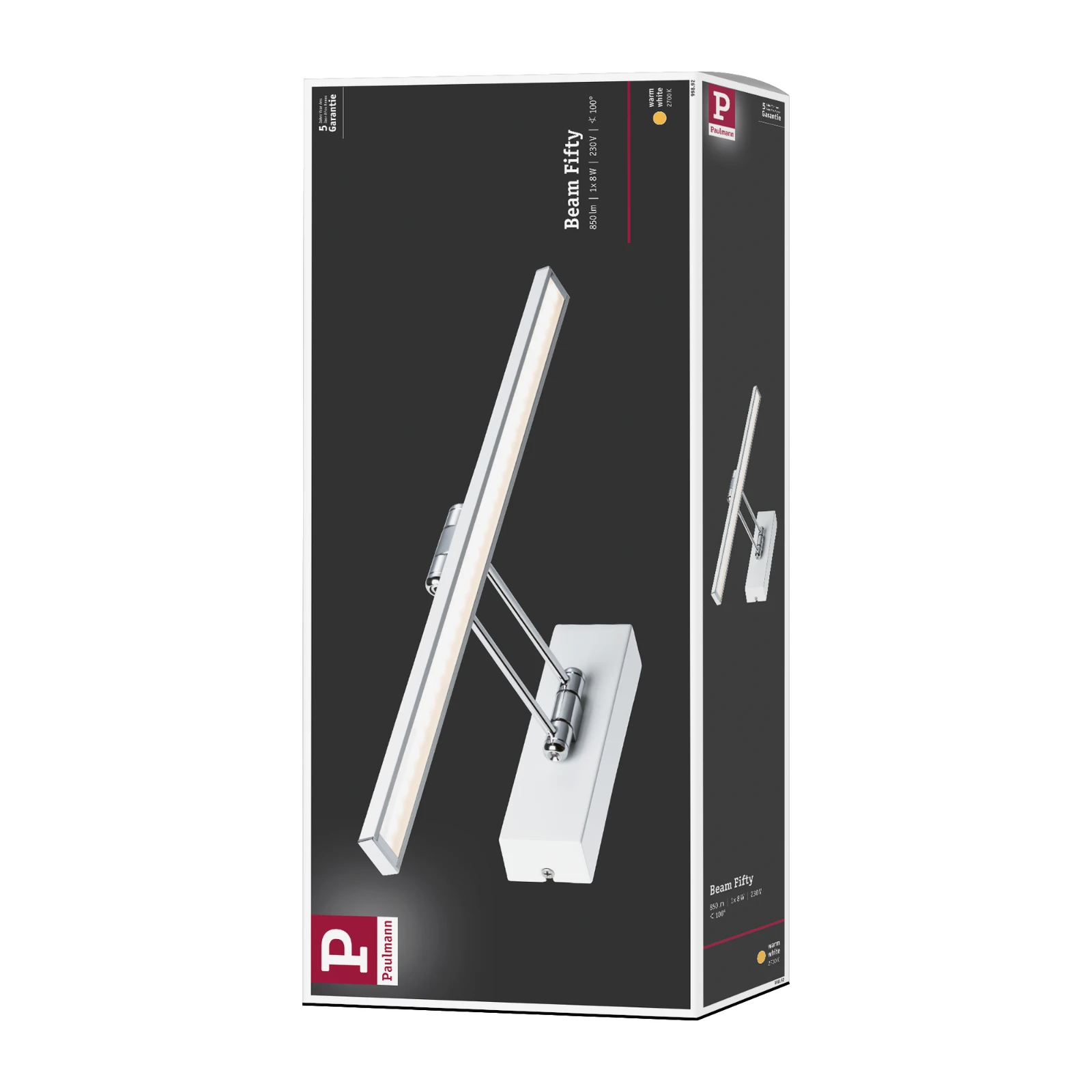 Paulmann LED-schilderij Galeria Beam 450mm 7W 2700K wit/chroom