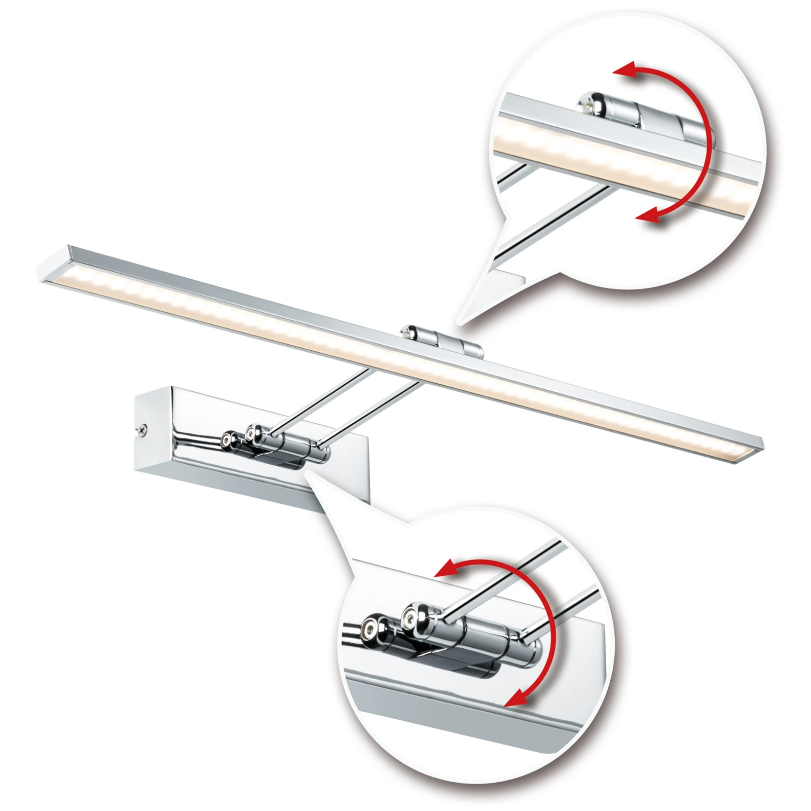 Paulmann LED-schilderij Galeria Beam 450mm 7W 2700K wit/chroom