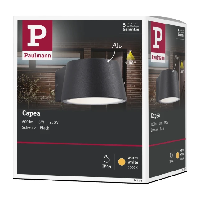 Paulmann Outdoor LED-wandlamp Capea IP44 6W 3000K antraciet