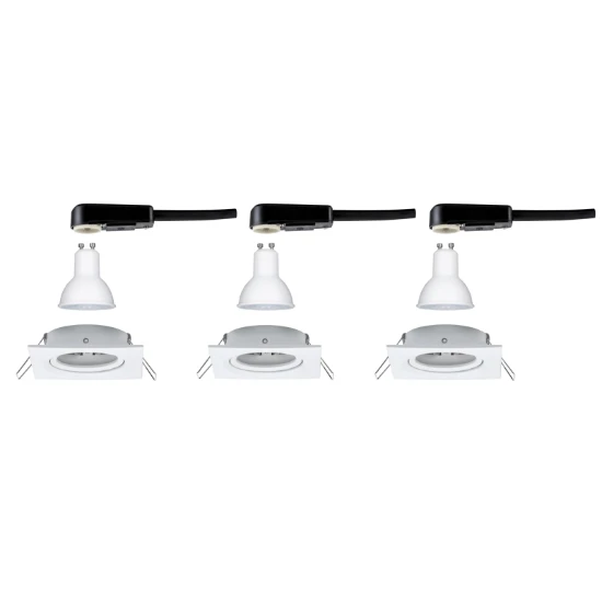 Paulmann LED-inbouwspot Nova 6,5W GU10 84x84mm wit - 3-spots