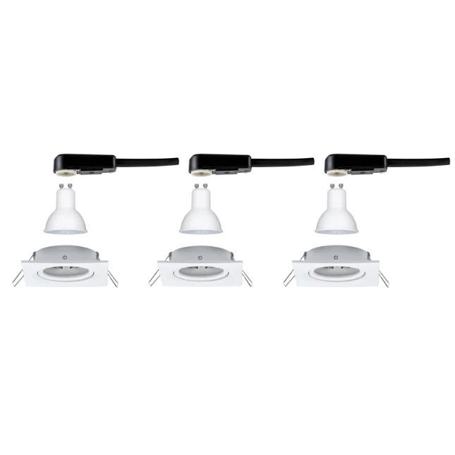 Paulmann LED-inbouwspot Nova 6,5W GU10 84x84mm wit - 3-spots