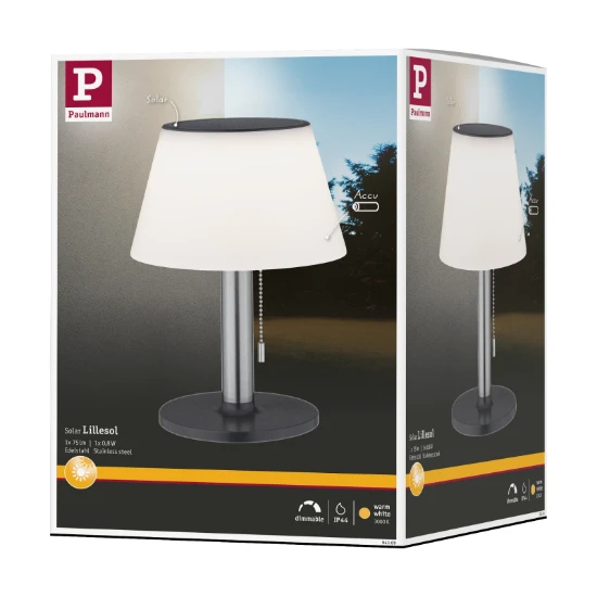 Paulmann Outdoor Solar LED-tafellamp Lillesol IP44 3000K edelstaal