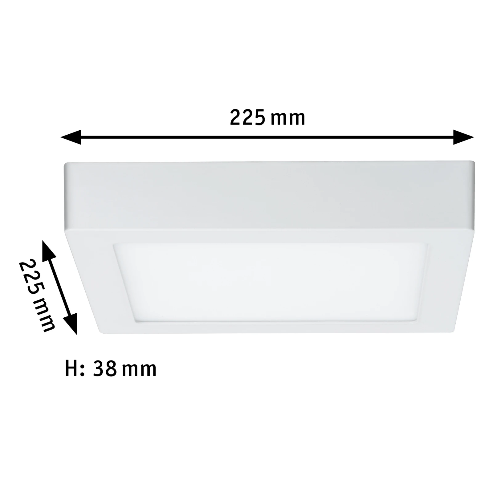 Paulmann LED-paneel Lunar 225x225mm 15,4W 3000K wit