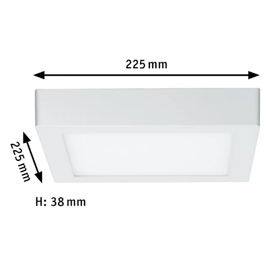 Paulmann LED-paneel Lunar 225x225mm 15,4W 3000K wit