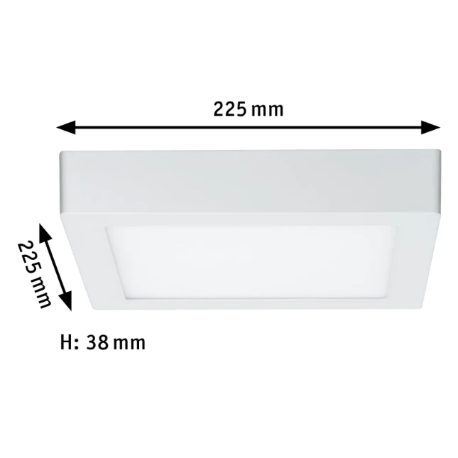 Paulmann LED-paneel Lunar 225x225mm 15,4W 3000K wit