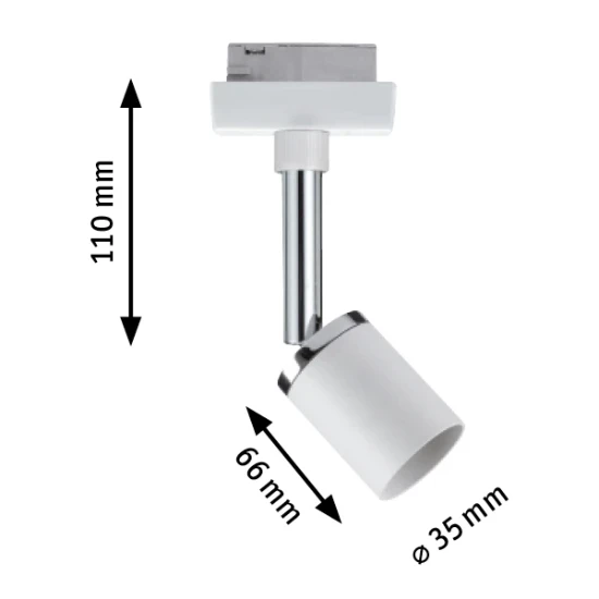 Paulmann URail Spot Pure II 10W GU10 dimbaar wit/chroom