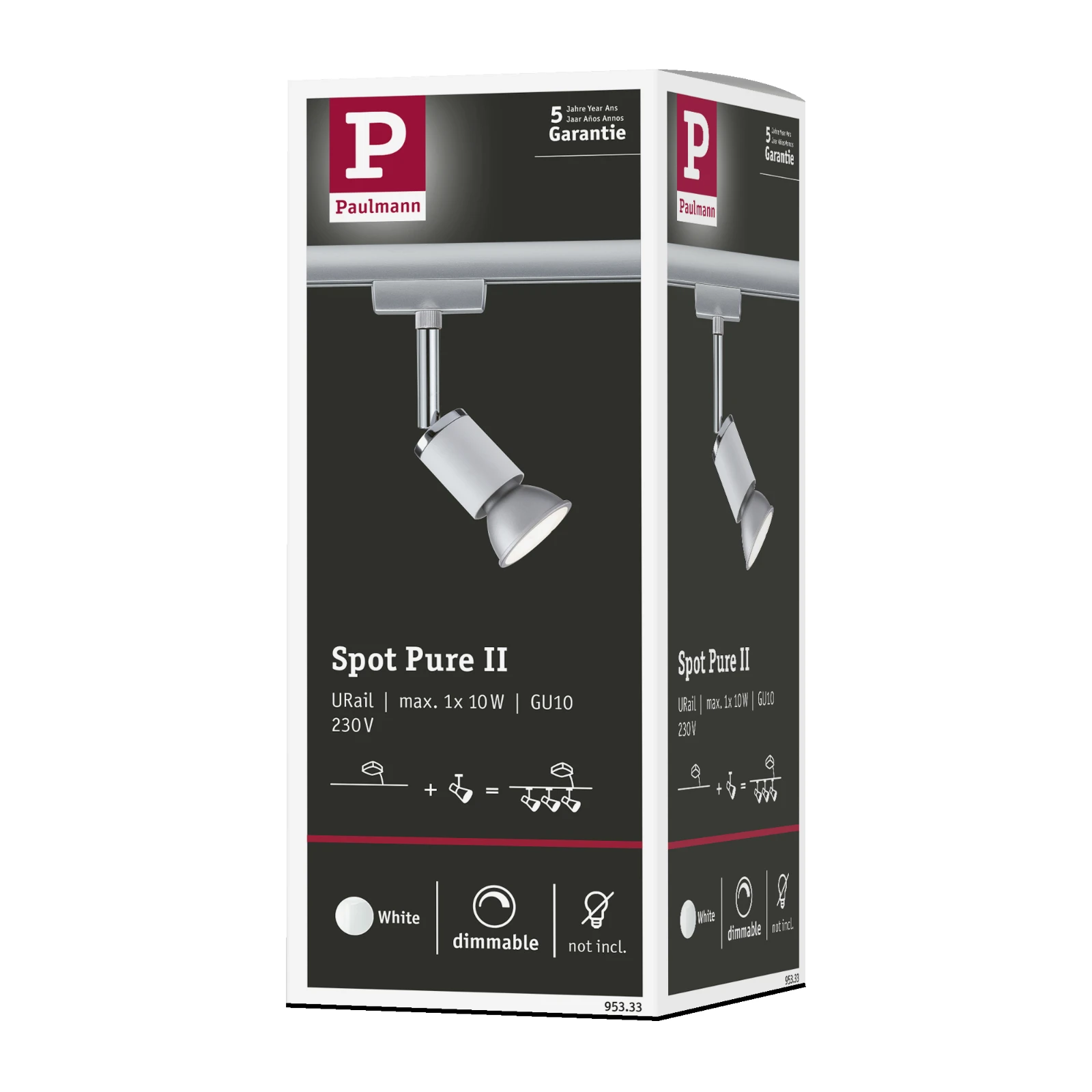 Paulmann URail Spot Pure II 10W GU10 dimbaar wit/chroom