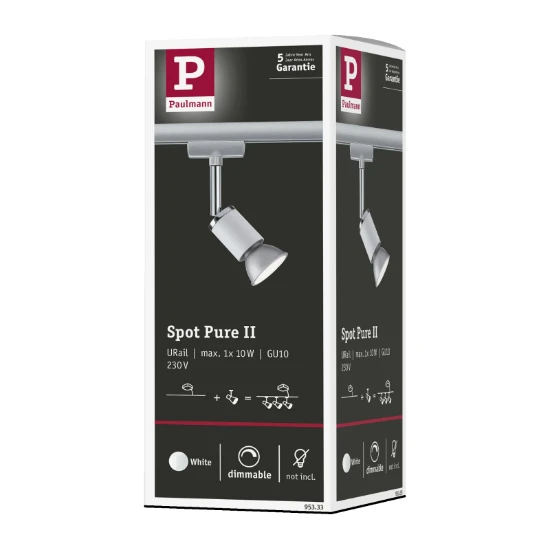 Paulmann URail Spot Pure II 10W GU10 dimbaar wit/chroom