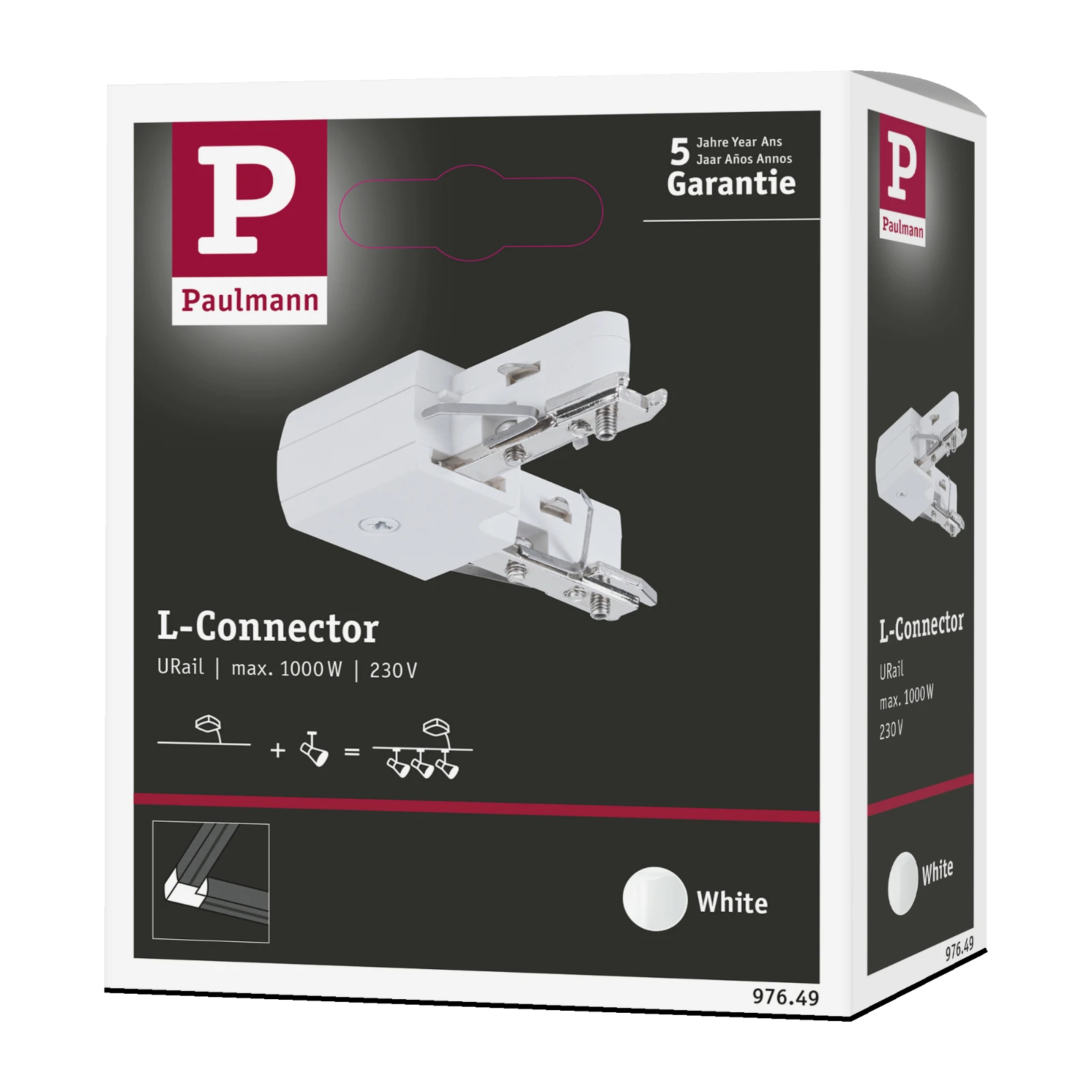 Paulmann URail LED L-stukverbinding 1.000W wit