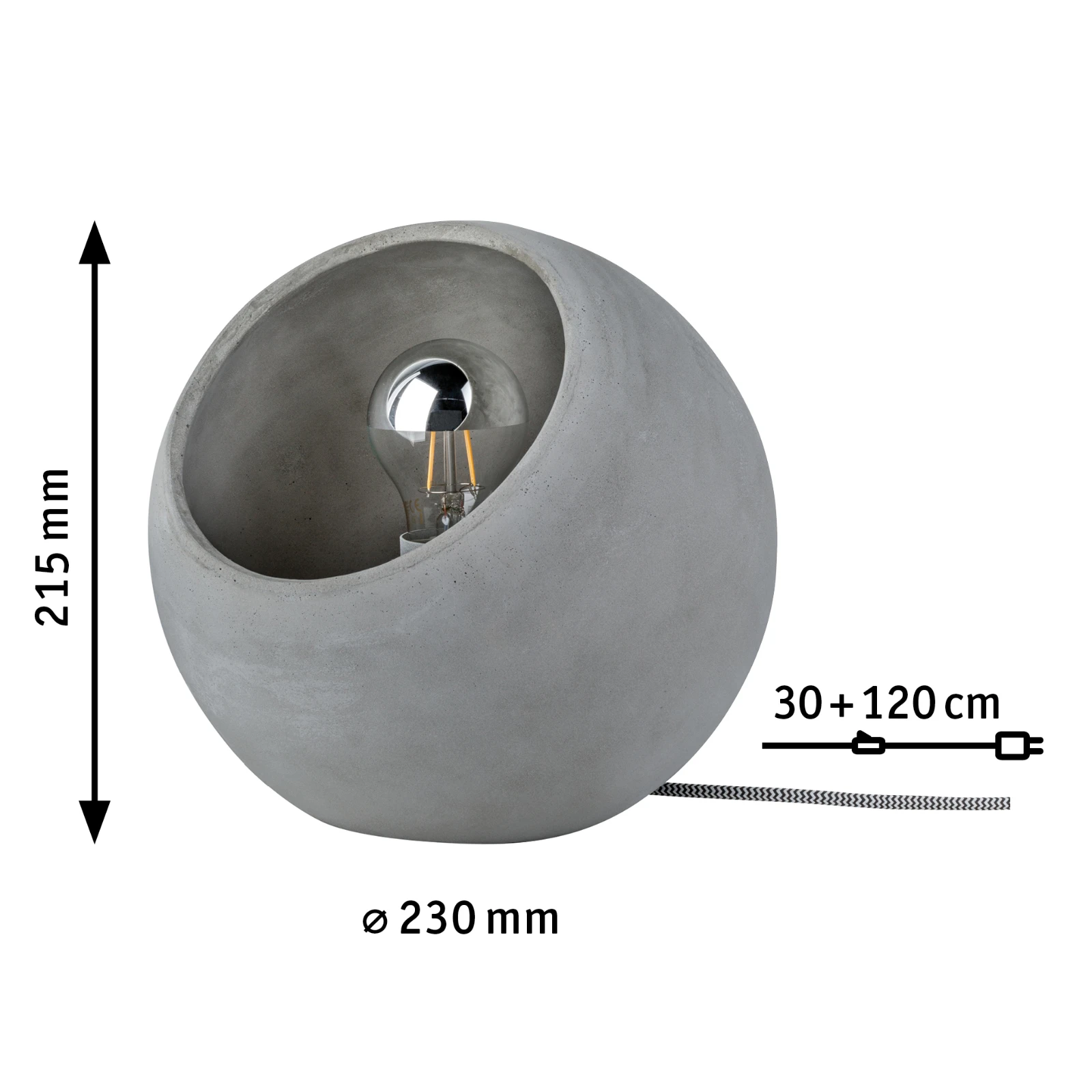 Paulmann Neordic LED-tafellamp Ingram 20W E27 grijs