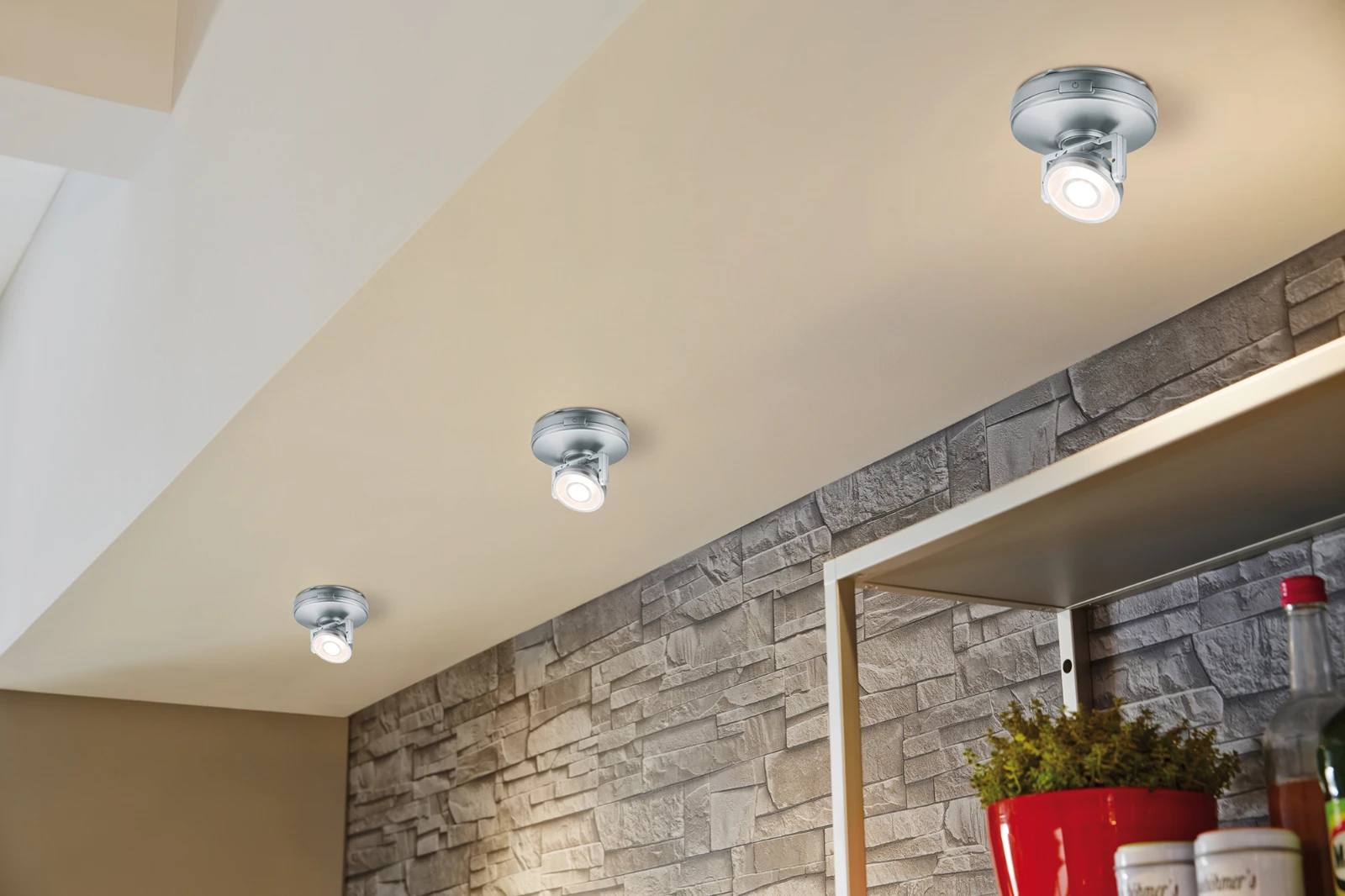 Paulmann LED-onderkastverlichting Rotate 3x1,5V AA chroom mat - 1-spot