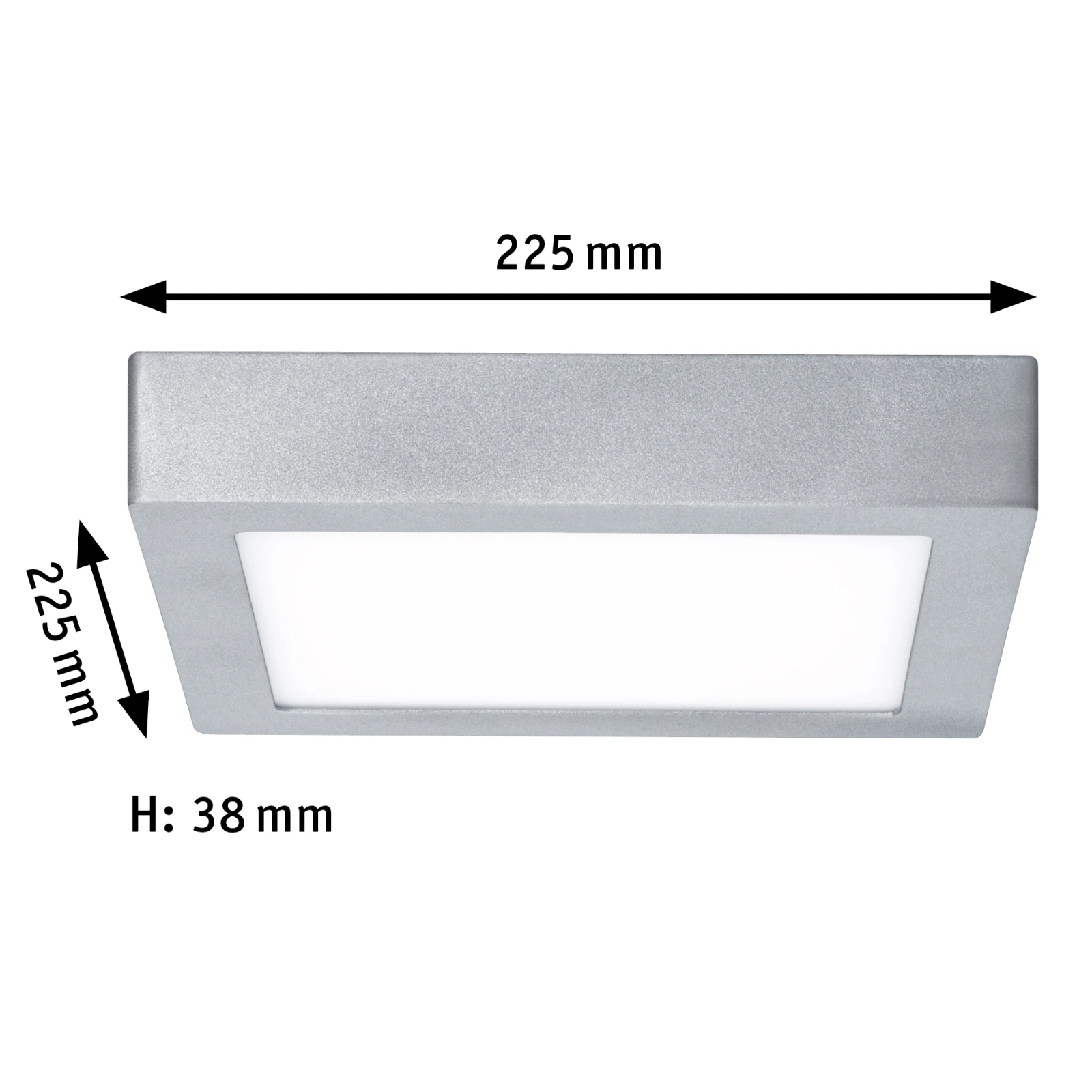 Paulmann LED-paneel Lunar 225x225mm 12,5W 3000K chroom