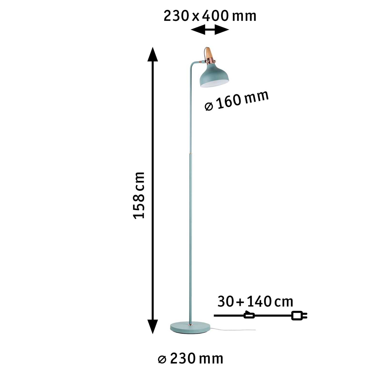 Paulmann Neordic Staande lamp Juna 20W E14 mint/koper
