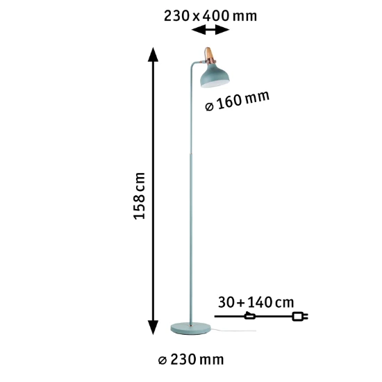 Paulmann Neordic Staande lamp Juna 20W E14 mint/koper