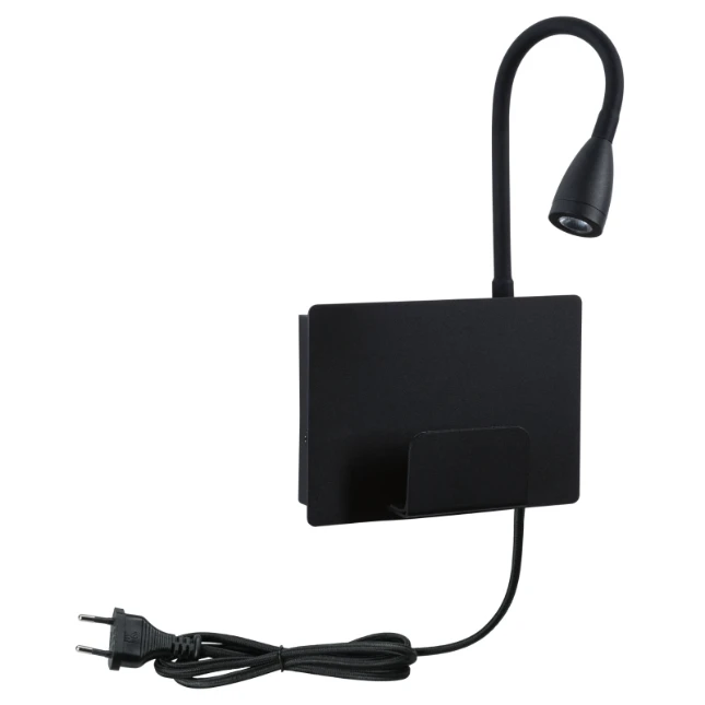 Paulmann LED wandleeslamp Halina USB-C zwart