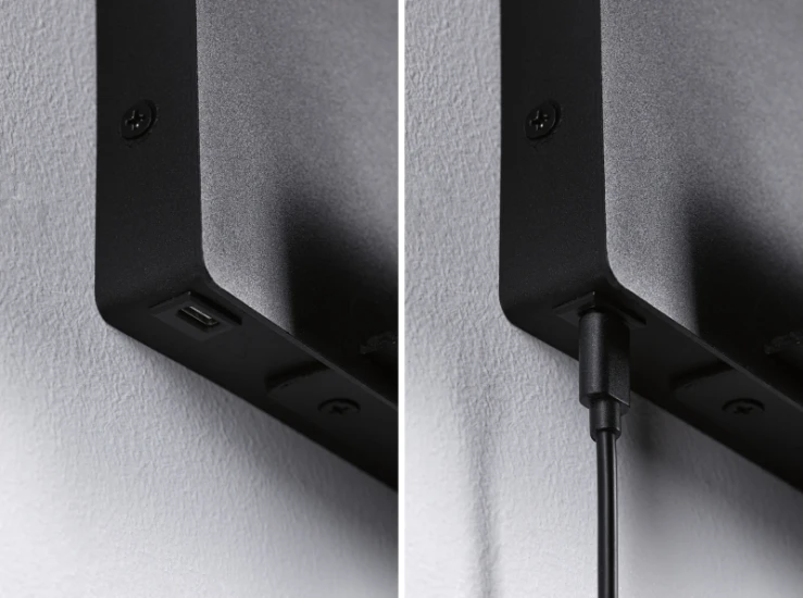 Paulmann LED wandleeslamp Halina USB-C zwart