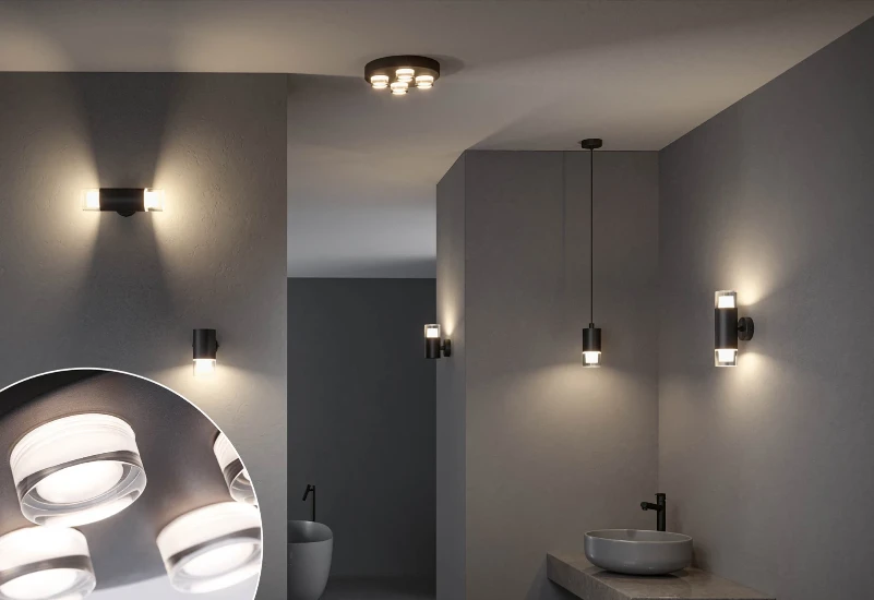 Paulmann Wand- en plafondlamp Kame IP44 zwart