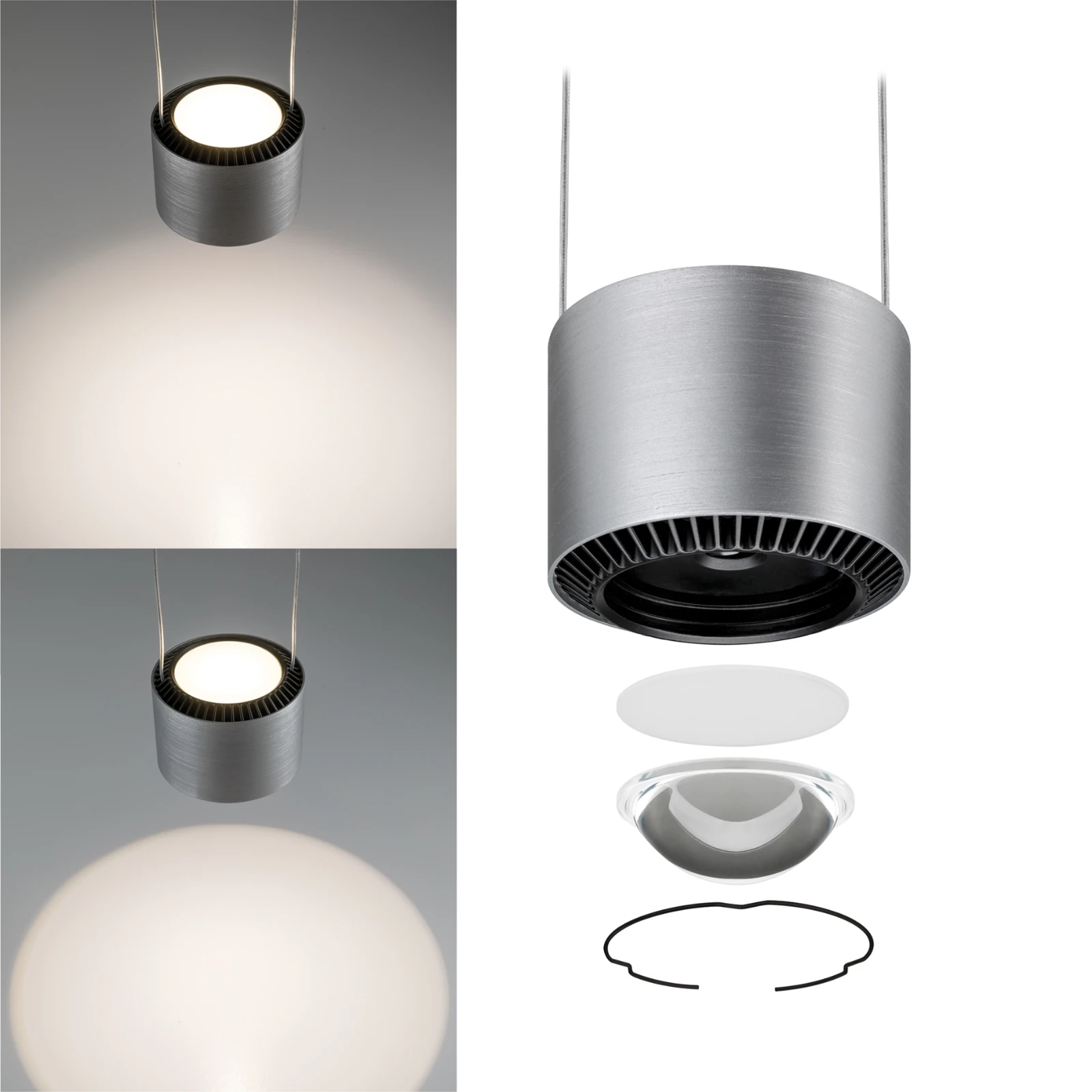Paulmann LED-hanglamp Aldan 3 x9W aluminium dimbaar