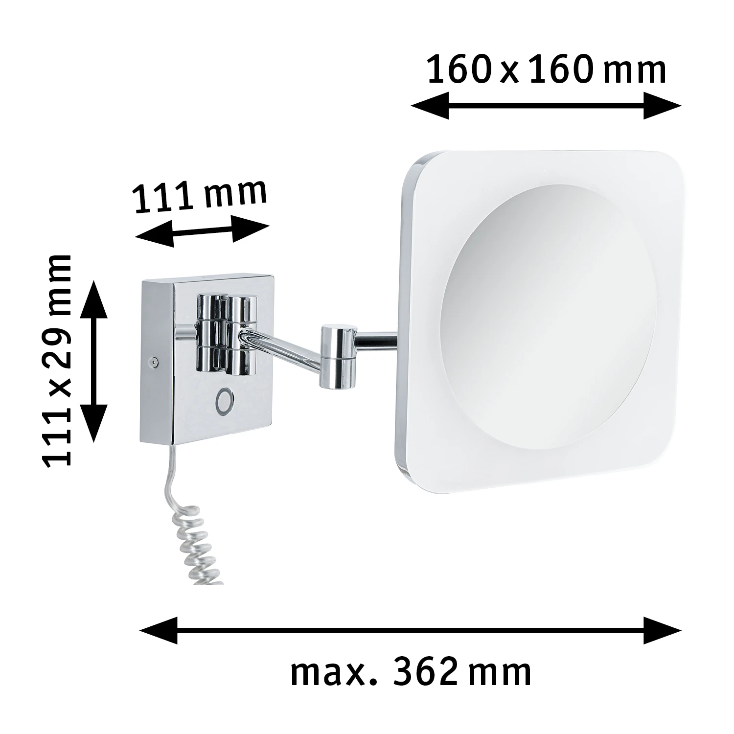 Paulmann LED-cosmeticaspiegel Jora IP44 230V chroom