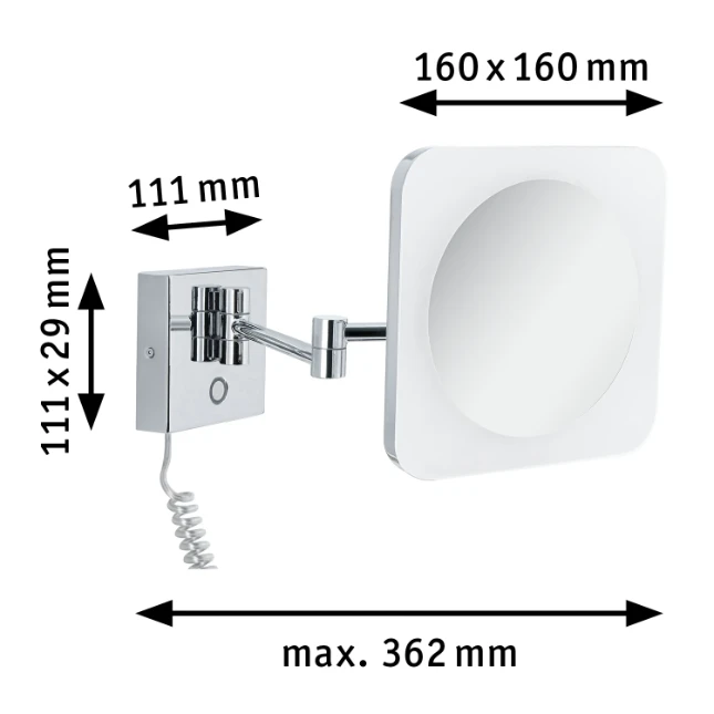 Paulmann LED-cosmeticaspiegel Jora IP44 230V chroom