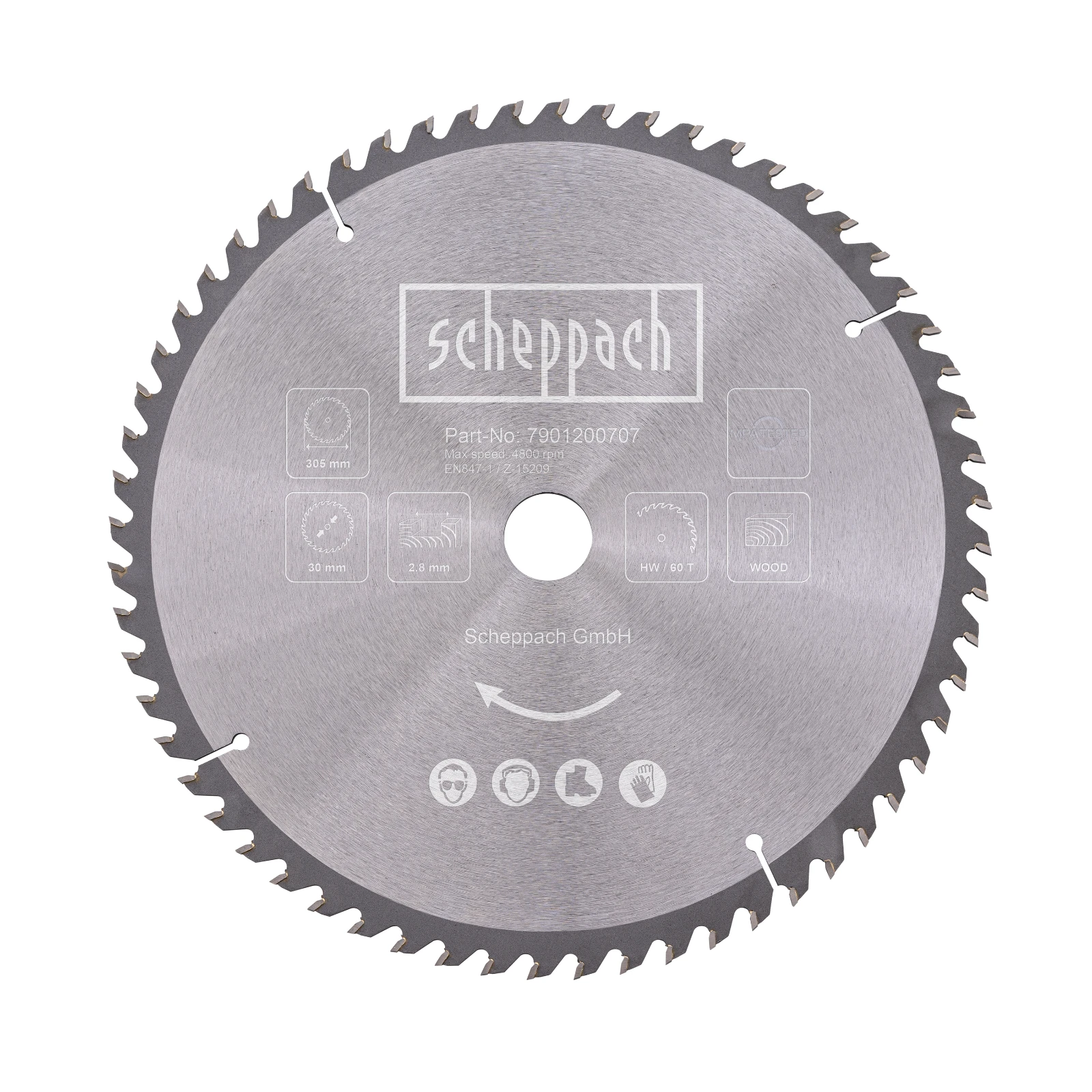 Scheppach Cirkelzaagblad HW O305x30,0 mm 60 Tanden