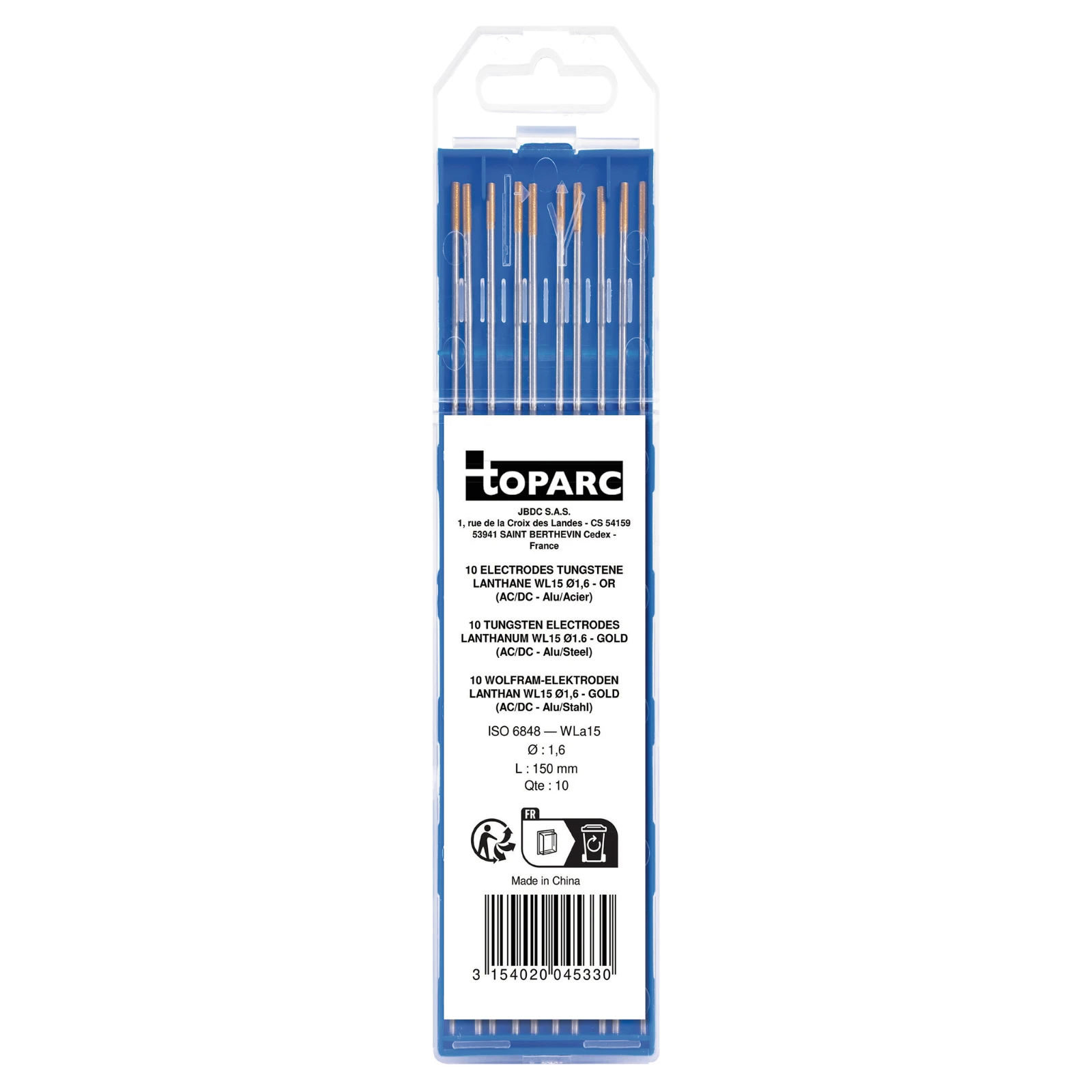 GYS WL20 Lanthaan Wolfraam elektroden O1,6 mm (10 stuks)