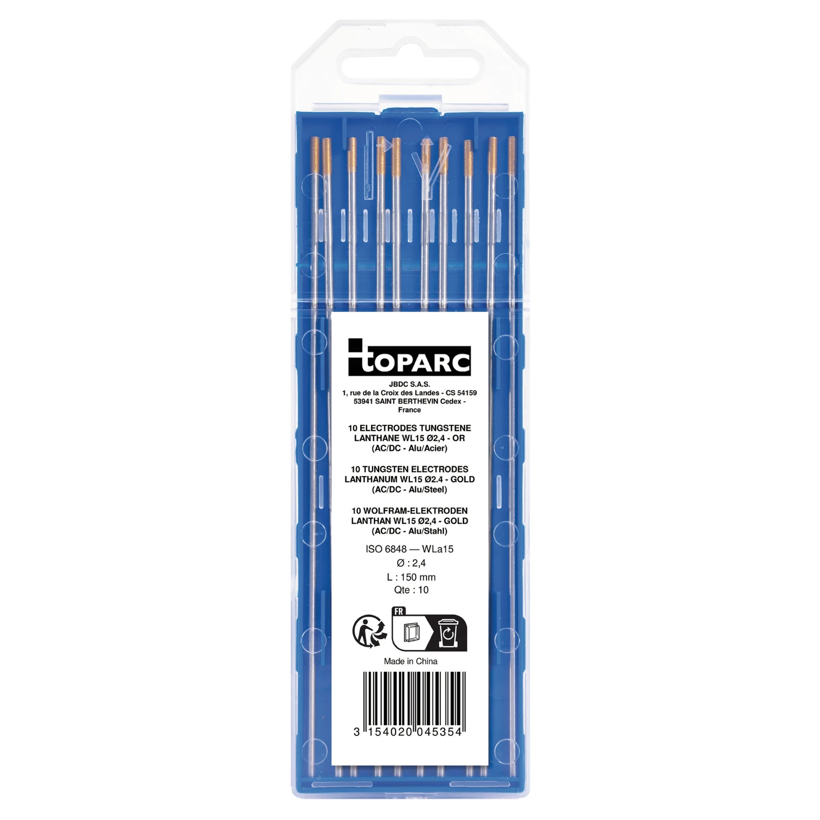 GYS WL20 Lanthaan Wolfraam elektroden O2,4 mm (10 stuks)