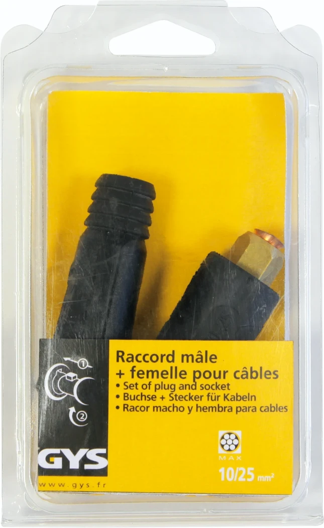 GYS Kabelconnectorset male-female 10 tot 25mm² 200A