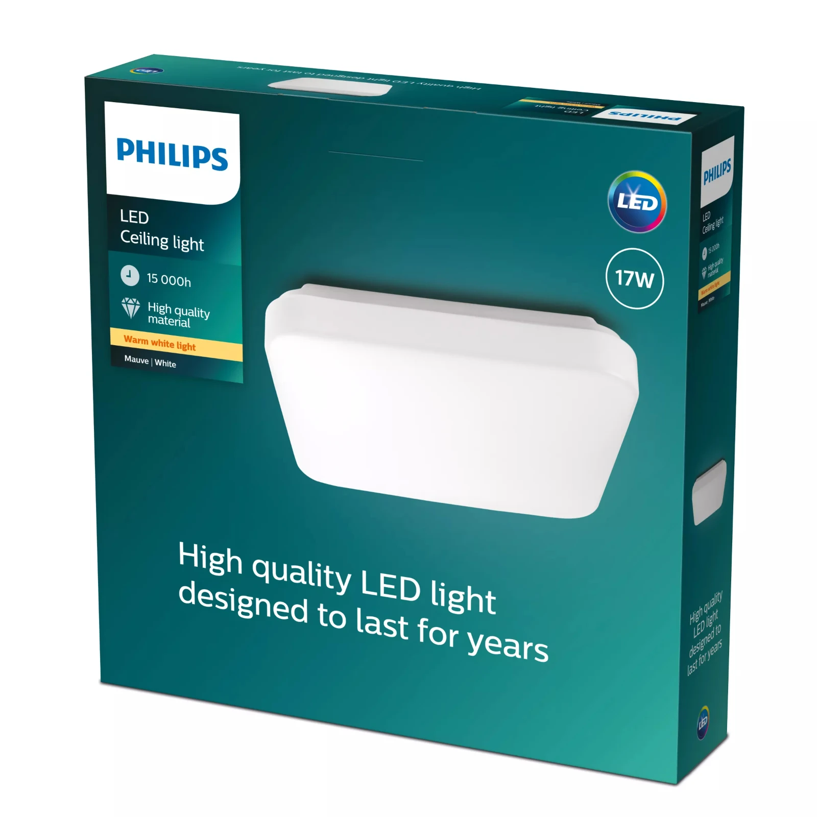 Philips LED-plafondlamp Mauve 2700K 17W wit