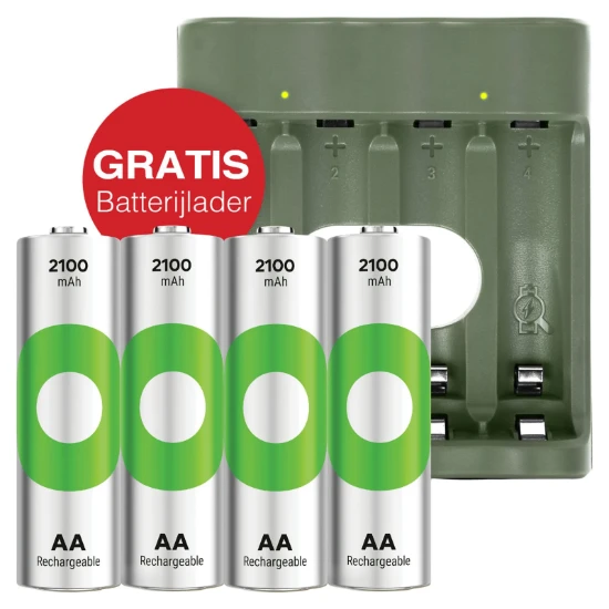 GP Oplaadbare AA batterij 2100mAh ReCyko + Gratis Oplader B441