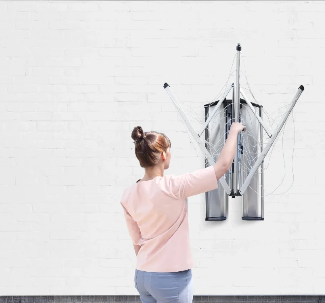 Brabantia Wanddroger WallFix met opbergbox - zilver